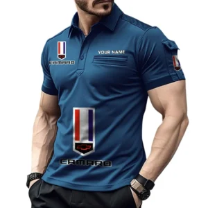 Two-Seater Sports Car Exclusive Logo Pocket Polo Shirt, Gift For Two-Seater Sports Car Lovers CAR450 - Navy Blue