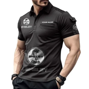 American Iconic Sports Car Exclusive Logo Pocket Polo Shirt, Gift For American Iconic Sports Car Lovers CAR450 - Black