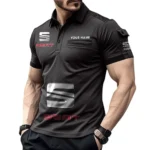 Compact Car Exclusive Logo Pocket Polo Shirt, Gift For Compact Car Enthusiasts CAR450 - Black