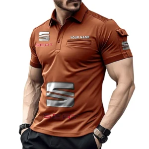 Small SUV Exclusive Logo Pocket Polo Shirt, Gift For Small SUV Enthusiasts CAR450 - Orange