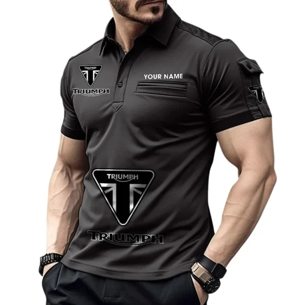 Dual-Sport Bike Exclusive Logo Pocket Polo Shirt, Gift For Dual-Sport Bike Enthusiasts CAR450 - Black