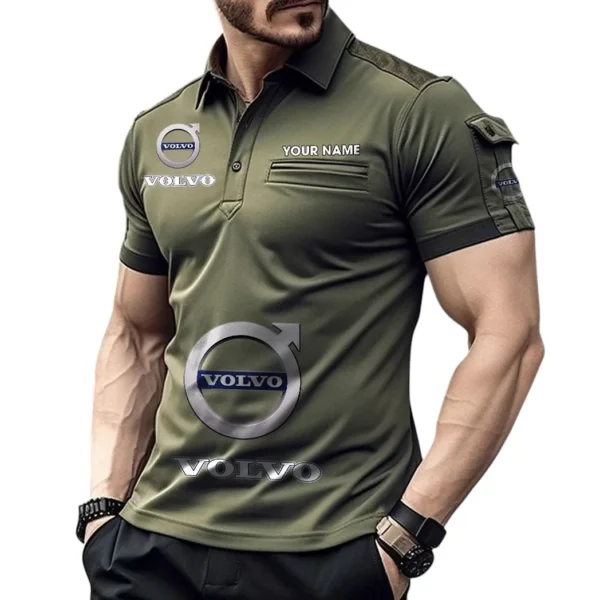Safety-Focused Vehicle Brand Exclusive Logo Pocket Polo Shirt, Gift For Safety-Focused Vehicle Brand Lovers CAR450 - Green