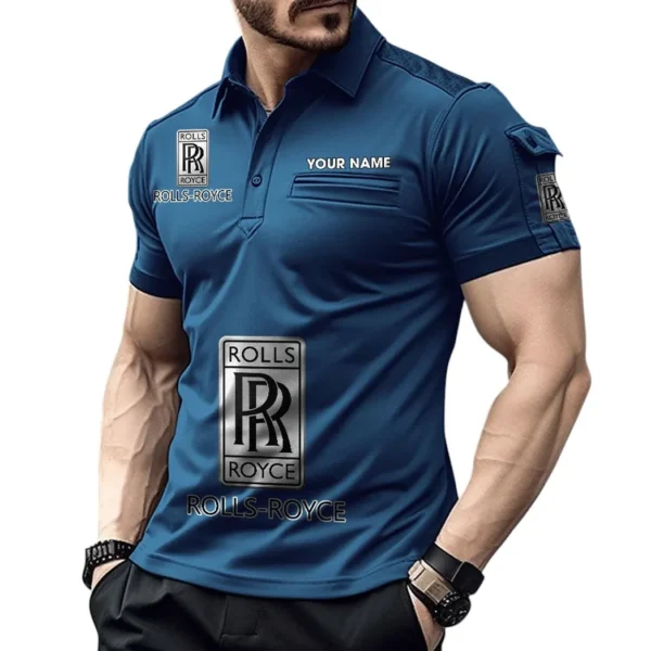 Luxury Sports Auto Exclusive Logo Pocket Polo Shirt, Gift For Luxury Sports Auto Enthusiasts CAR450 - Navy Blue
