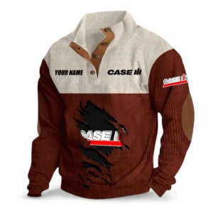 Cultivation Machine Men's Stand Up Collar Base Shirt CAR479 - Dark Red