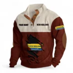 Crop Harvester Men's Stand Up Collar Base Shirt CAR479 - Dark Red