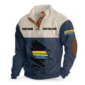 Agricultural Tractor Men's Stand Up Collar Base Shirt CAR479 - Navy Blue