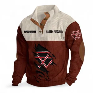 Field Power Vehicle Men's Stand Up Collar Base Shirt CAR479 - Dark Red