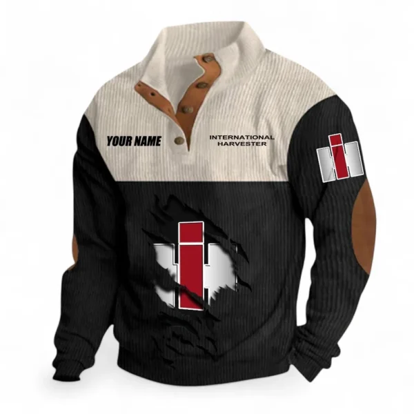 Agricultural Equipment Men's Stand Up Collar Base Shirt CAR479 - Black