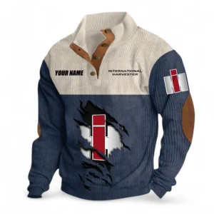 Utility Tractor Men's Stand Up Collar Base Shirt CAR479 - Navy Blue