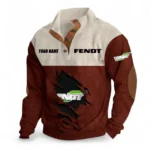 Modern Agriculture Tractor Men's Stand Up Collar Base Shirt CAR479 - Dark Red