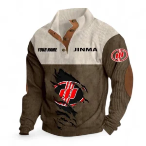 Rural Utility Tractor Men's Stand Up Collar Base Shirt CAR479 - Brown