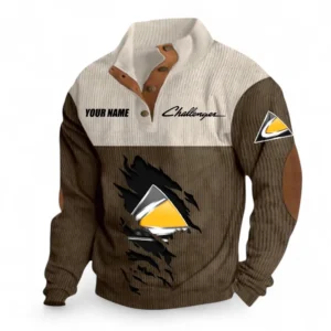 Track-Ready Vehicle Men's Stand Up Collar Base Shirt CAR479 - Brown