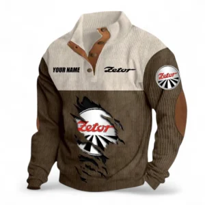 Harvest Engine Men's Stand Up Collar Base Shirt CAR479 - Brown