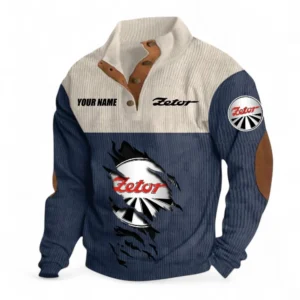 Farm Utility Tractor Men's Stand Up Collar Base Shirt CAR479 - Navy Blue