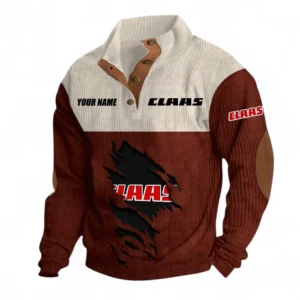 Crop Separator Men's Stand Up Collar Base Shirt CAR479 - Dark Red
