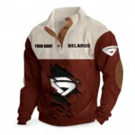 Tillage Tractor Men's Stand Up Collar Base Shirt CAR479 - Dark Red