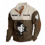 Versatile Tillage Tractor Men's Stand Up Collar Base Shirt CAR479 - Brown