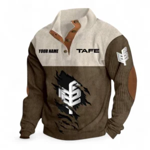 Versatile Tillage Tractor Men's Stand Up Collar Base Shirt CAR479 - Brown