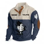 Field Work Tractor Men's Stand Up Collar Base Shirt CAR479 - Navy Blue