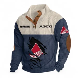 Agricultural Tractor Men's Stand Up Collar Base Shirt CAR479 - Navy Blue