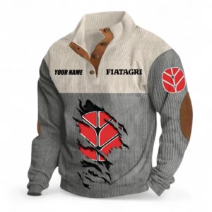 Utility Tractor Men's Stand Up Collar Base Shirt CAR479 - Gray