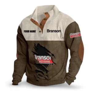 Loader Tractor Men's Stand Up Collar Base Shirt CAR479 - Brown