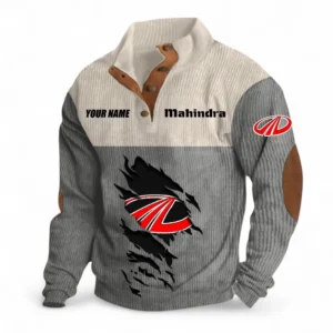 Field Work Tractor Men's Stand Up Collar Base Shirt CAR479 - Gray