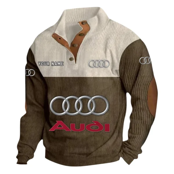 High-End Automobile Men's Stand Up Collar Base Shirt CAR480 - Brown
