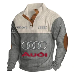 Sports-Inspired Sedan Men's Stand Up Collar Base Shirt CAR480 - Gray