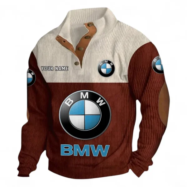 High-Performance Sedan Men's Stand Up Collar Base Shirt CAR480 - Dark Red