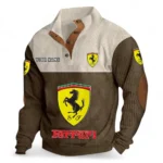 Track-Ready Sports Car Men's Stand Up Collar Base Shirt CAR480 - Brown