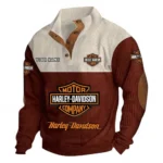 Touring Motorbike Men's Stand Up Collar Base Shirt CAR480 - Dark Red