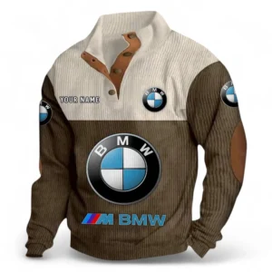 Luxury Sedan Men's Stand Up Collar Base Shirt CAR480 - Brown