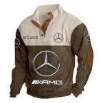 Track-Ready Auto Men's Stand Up Collar Base Shirt CAR480 - Brown