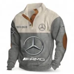 Luxury Sports Sedan Men's Stand Up Collar Base Shirt CAR480 - Gray