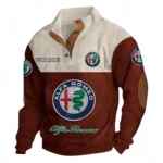 Elegant Touring Car Men's Stand Up Collar Base Shirt CAR480 - Dark Red