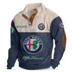 Italian Performance Coupe Men's Stand Up Collar Base Shirt CAR480 - Navy Blue