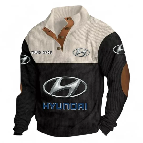 Sedan Auto Men's Stand Up Collar Base Shirt CAR480 - Black
