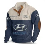 Compact Car Men's Stand Up Collar Base Shirt CAR480 - Navy Blue