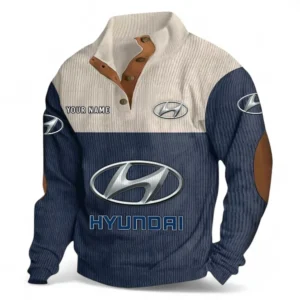 Compact Car Men's Stand Up Collar Base Shirt CAR480 - Navy Blue