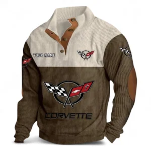Modern Muscle Car Men's Stand Up Collar Base Shirt CAR480 - Brown