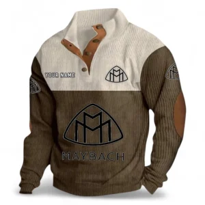 High-End Luxury Auto Men's Stand Up Collar Base Shirt CAR480 - Brown