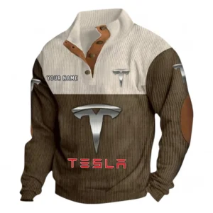 Eco-Friendly Car Men's Stand Up Collar Base Shirt CAR480 - Brown