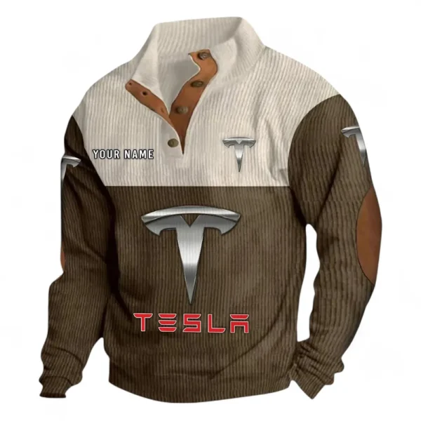 Eco-Friendly Car Men's Stand Up Collar Base Shirt CAR480 - Brown