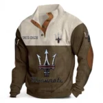 Supercar Men's Stand Up Collar Base Shirt CAR480 - Brown