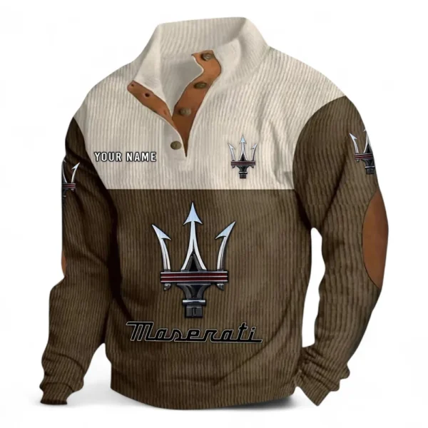 Supercar Men's Stand Up Collar Base Shirt CAR480 - Brown