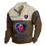 Commercial Lorry Men's Stand Up Collar Base Shirt CAR480 - Brown