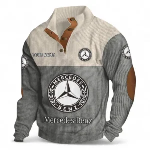 Luxury Touring Car Men's Stand Up Collar Base Shirt CAR480 - Gray