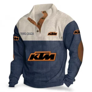 Dirt Motorcycle Men's Stand Up Collar Base Shirt CAR480 - Navy Blue