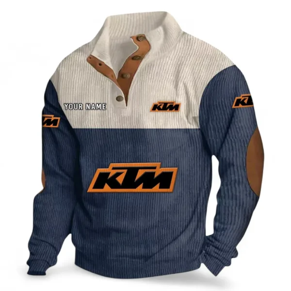 Dirt Motorcycle Men's Stand Up Collar Base Shirt CAR480 - Navy Blue